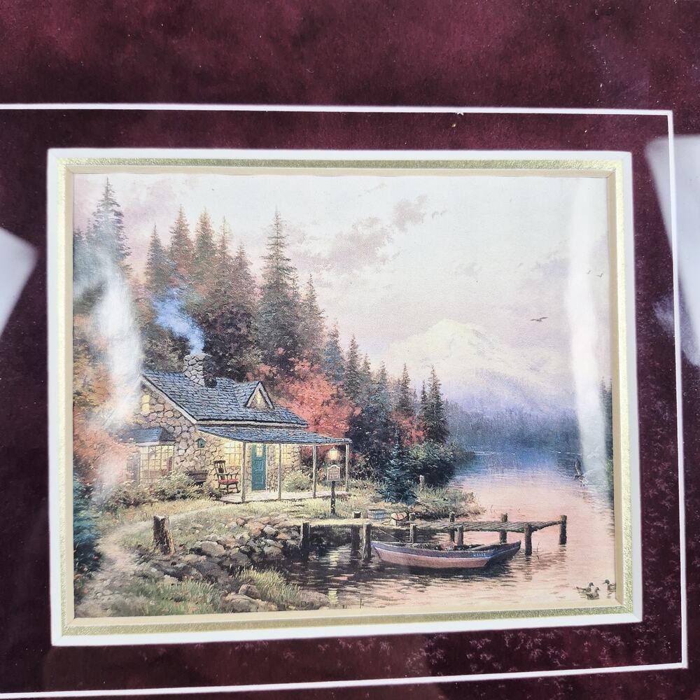 Thomas Kinkade A Perfect Day Beginning to End Gold Frame Signed Art Piece & COA - Picture 4 of 10